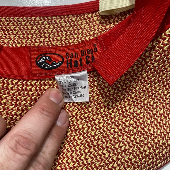 San Diego Hat Club Red Signature Ultra Large Brim Visor With UPF 50 Packable NWT - Picture 9 of 12
